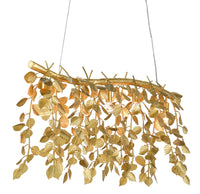 Currey and Company - 9000-0781 - Five Light Chandelier - Golden Eucalyptus Collection - Contemporary Gold Leaf