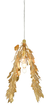 Currey and Company - 9000-0781 - Five Light Chandelier - Golden Eucalyptus Collection - Contemporary Gold Leaf