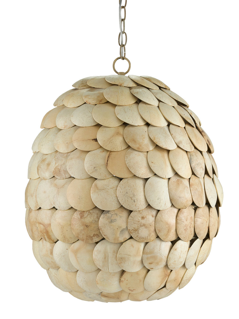 Currey and Company - 9000-0784 - Three Light Pendant - Buko Collection - Coco Cream
