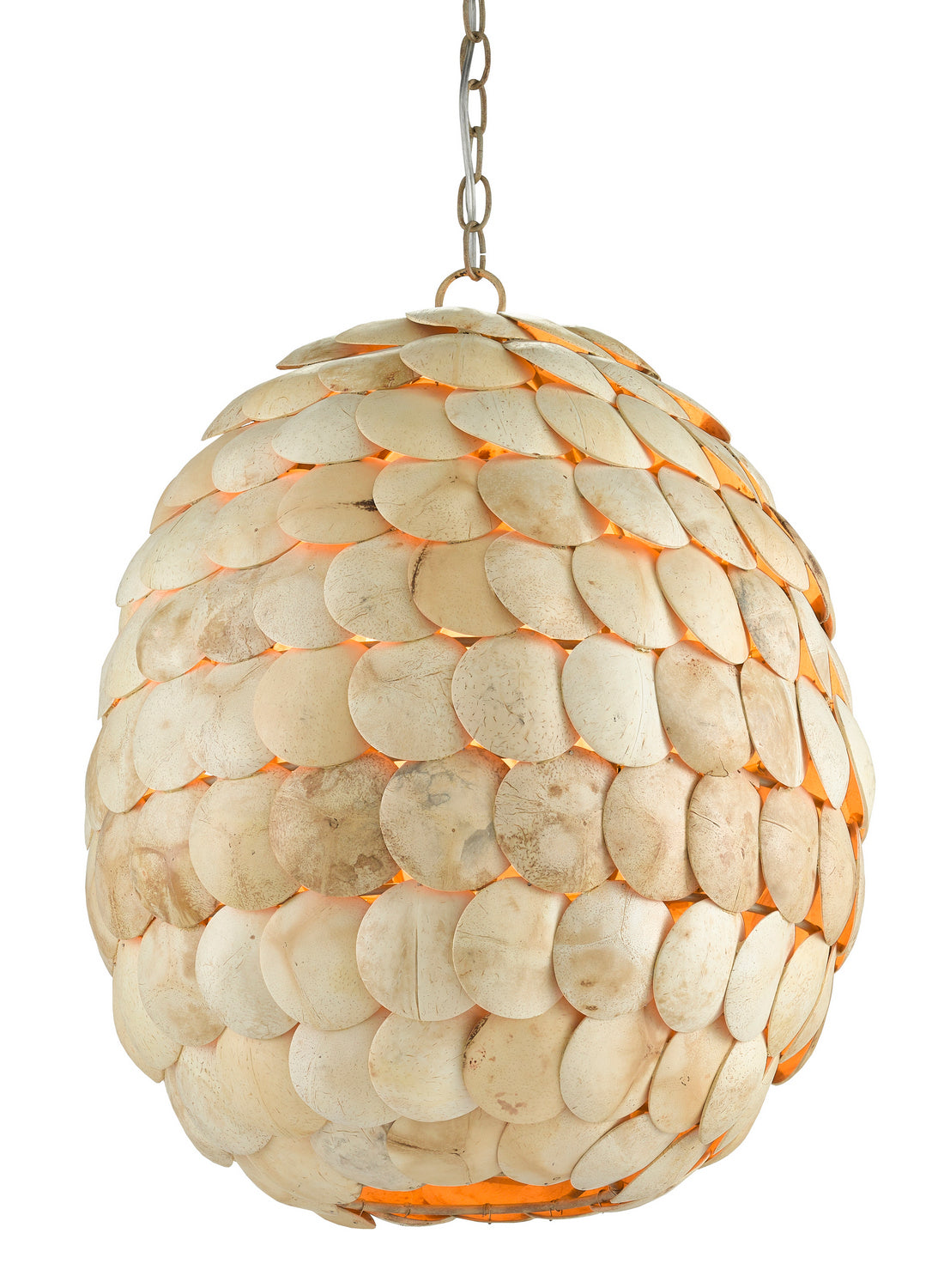 Currey and Company - 9000-0784 - Three Light Pendant - Buko Collection - Coco Cream