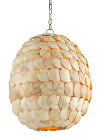 Currey and Company - 9000-0784 - Three Light Pendant - Buko Collection - Coco Cream