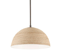 Currey and Company - 9000-0790 - One Light Pendant - Bronze Gold/Sugar White/Natural Rope