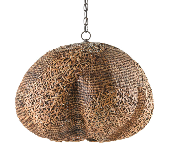 Currey and Company One Light Pendant from the Spiritus collection in Carafe Brown/Natural finish