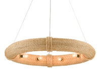 Currey and Company - 9000-0804 - Eight Light Chandelier - Portmeirion Collection - Satin Black/Abaca Rope