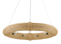Currey and Company - 9000-0804 - Eight Light Chandelier - Portmeirion Collection - Satin Black/Abaca Rope