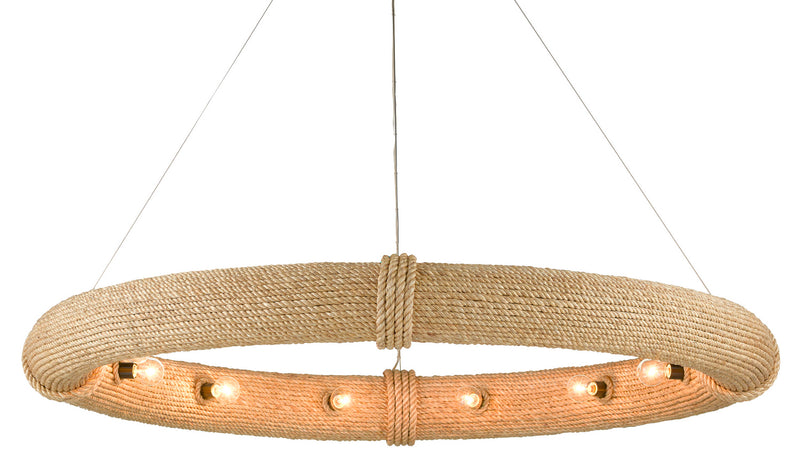 Currey and Company - 9000-0805 - 12 Light Chandelier - Portmeirion Collection - Satin Black/Abaca Rope