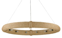 Currey and Company - 9000-0805 - 12 Light Chandelier - Portmeirion Collection - Satin Black/Abaca Rope