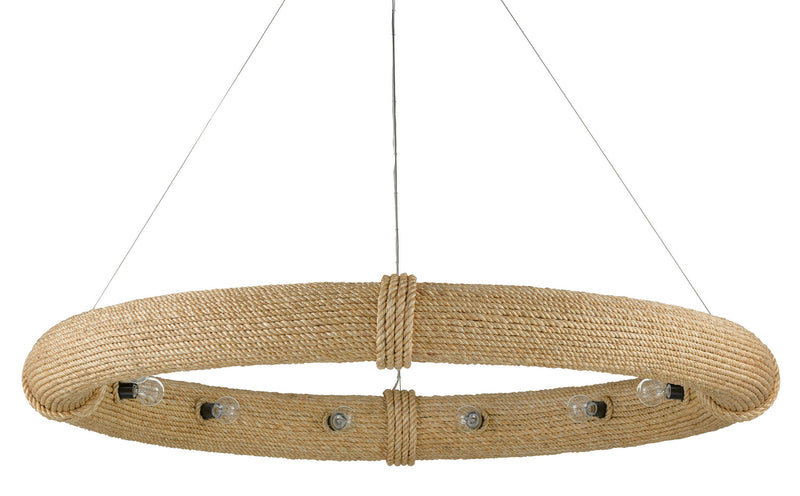 Currey and Company - 9000-0805 - 12 Light Chandelier - Portmeirion Collection - Satin Black/Abaca Rope