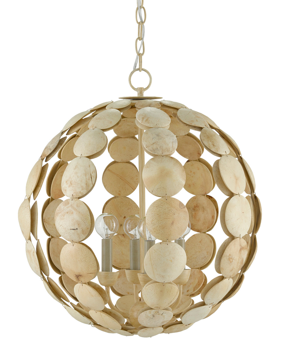 Currey and Company - 9000-0806 - Four Light Chandelier - Tartufo - Natural/Coco Cream