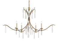 Currey and Company - 9000-0810 - Five Light Chandelier - Marshallia Collection - Rustic Gold/Faux Rock Crystal