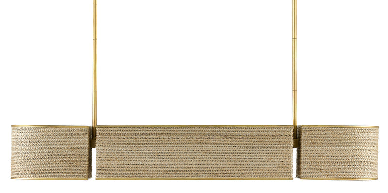 Currey and Company - 9000-0820 - Four Light Chandelier - Contemporary Gold Leaf/Abaca Rope