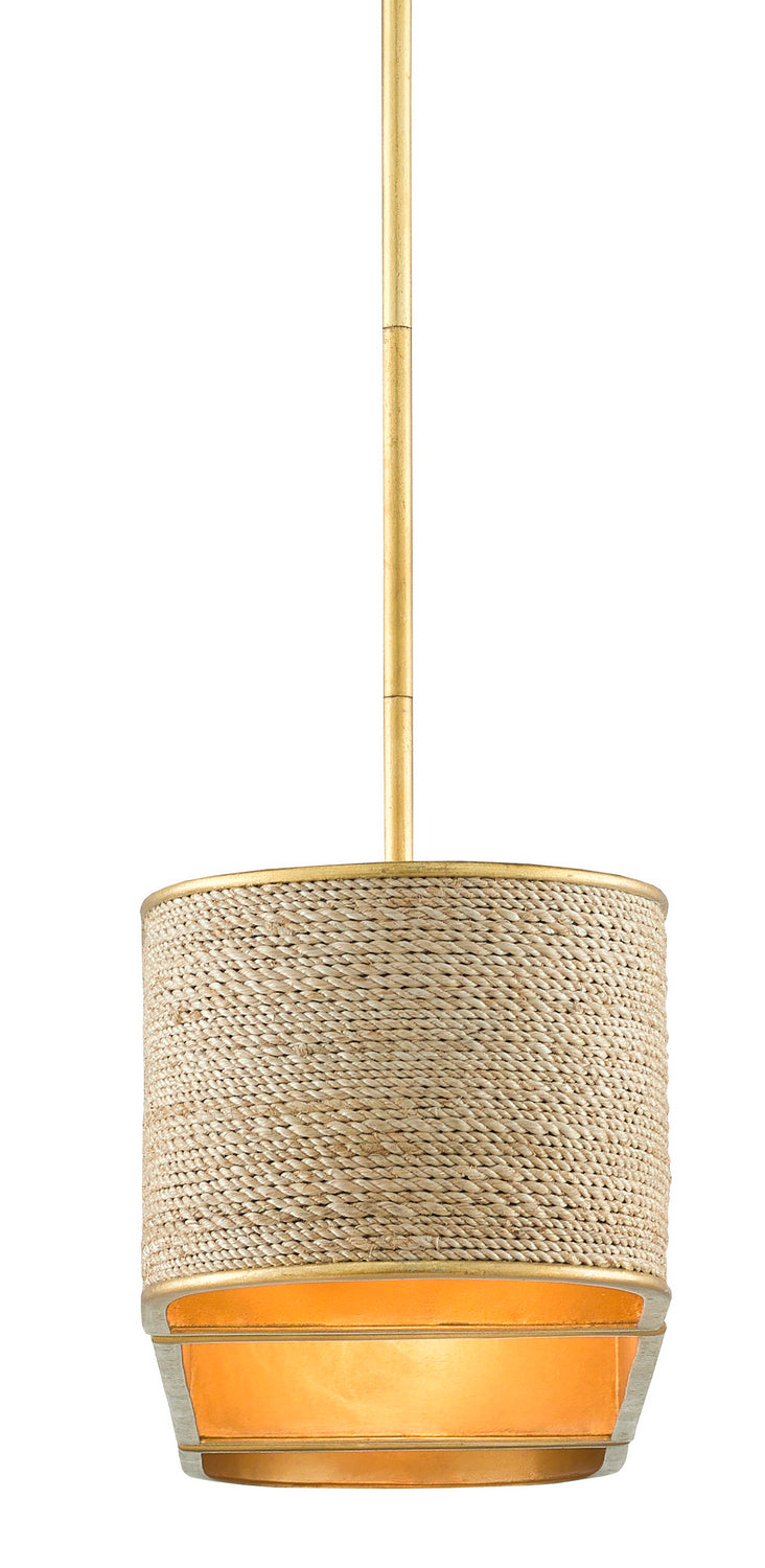 Currey and Company - 9000-0820 - Four Light Chandelier - Contemporary Gold Leaf/Abaca Rope