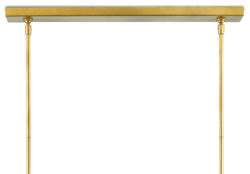 Currey and Company - 9000-0820 - Four Light Chandelier - Contemporary Gold Leaf/Abaca Rope