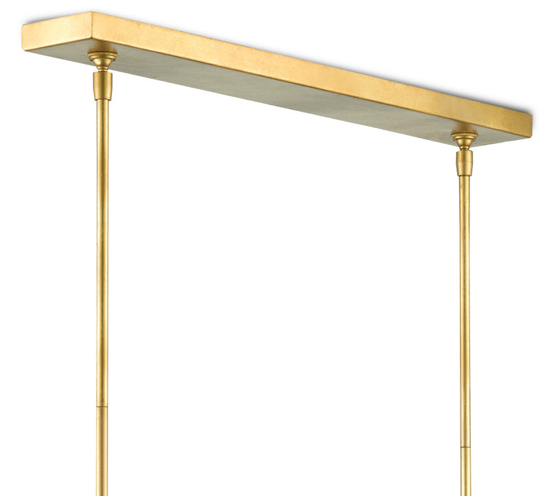 Currey and Company - 9000-0820 - Four Light Chandelier - Contemporary Gold Leaf/Abaca Rope