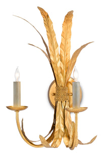Currey and Company - 5000-0188 - Two Light Wall Sconce - Bette - Grecian Gold Leaf