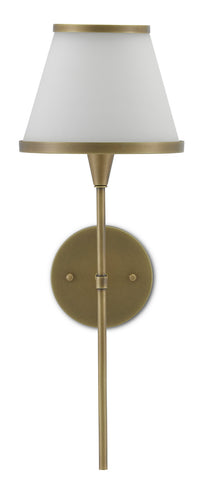 Currey and Company - 5800-0001 - One Light Wall Sconce - Brimsley - Antique Brass/White