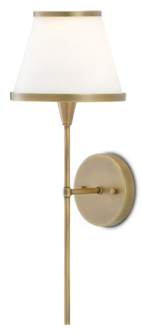 Currey and Company - 5800-0001 - One Light Wall Sconce - Brimsley - Antique Brass/White