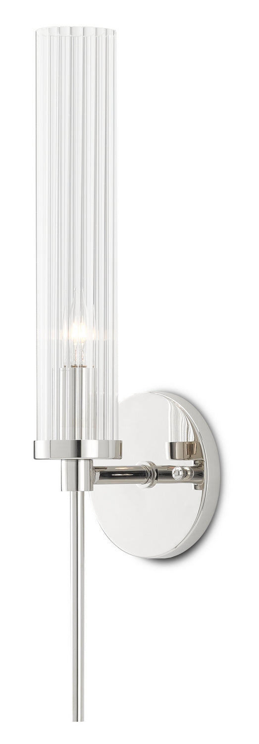 Currey and Company - 5800-0005 - One Light Wall Sconce - Bellings - Polished Nickel/Clear