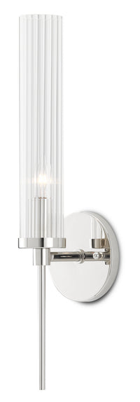 Currey and Company - 5800-0005 - One Light Wall Sconce - Bellings - Polished Nickel/Clear