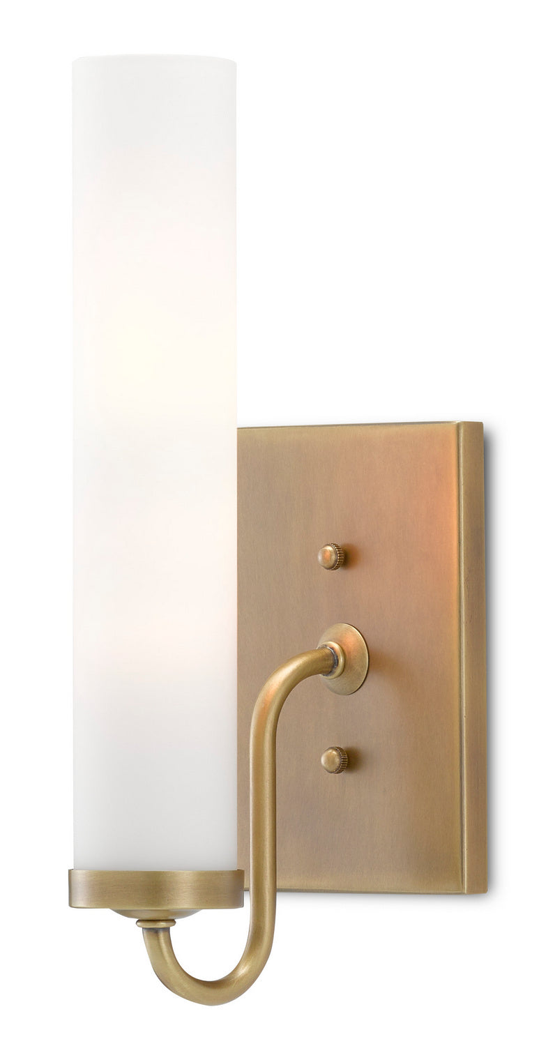 Currey and Company - 5800-0010 - One Light Wall Sconce - Brindisi Collection - Antique Brass/Opaque Glass