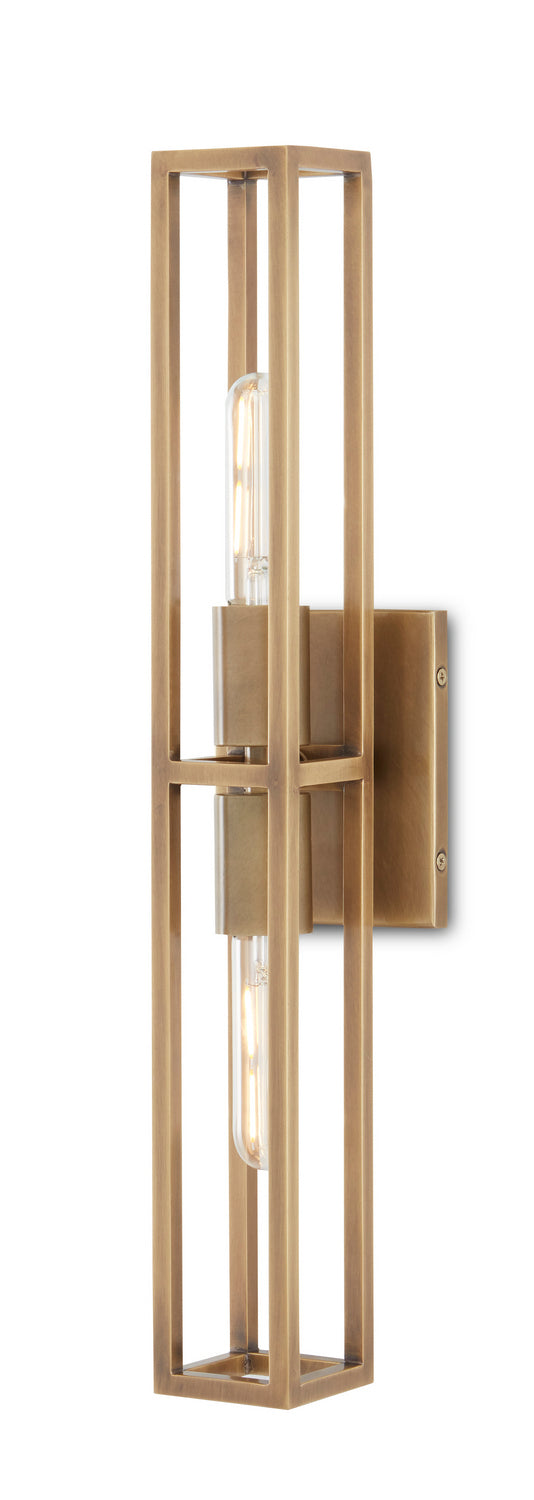 Currey and Company - 5800-0019 - Two Light Wall Sconce - Bergen - Antique Brass
