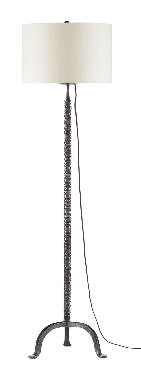Currey and Company One Light Floor Lamp from the Sandro collection in Dark Antique Nickel finish