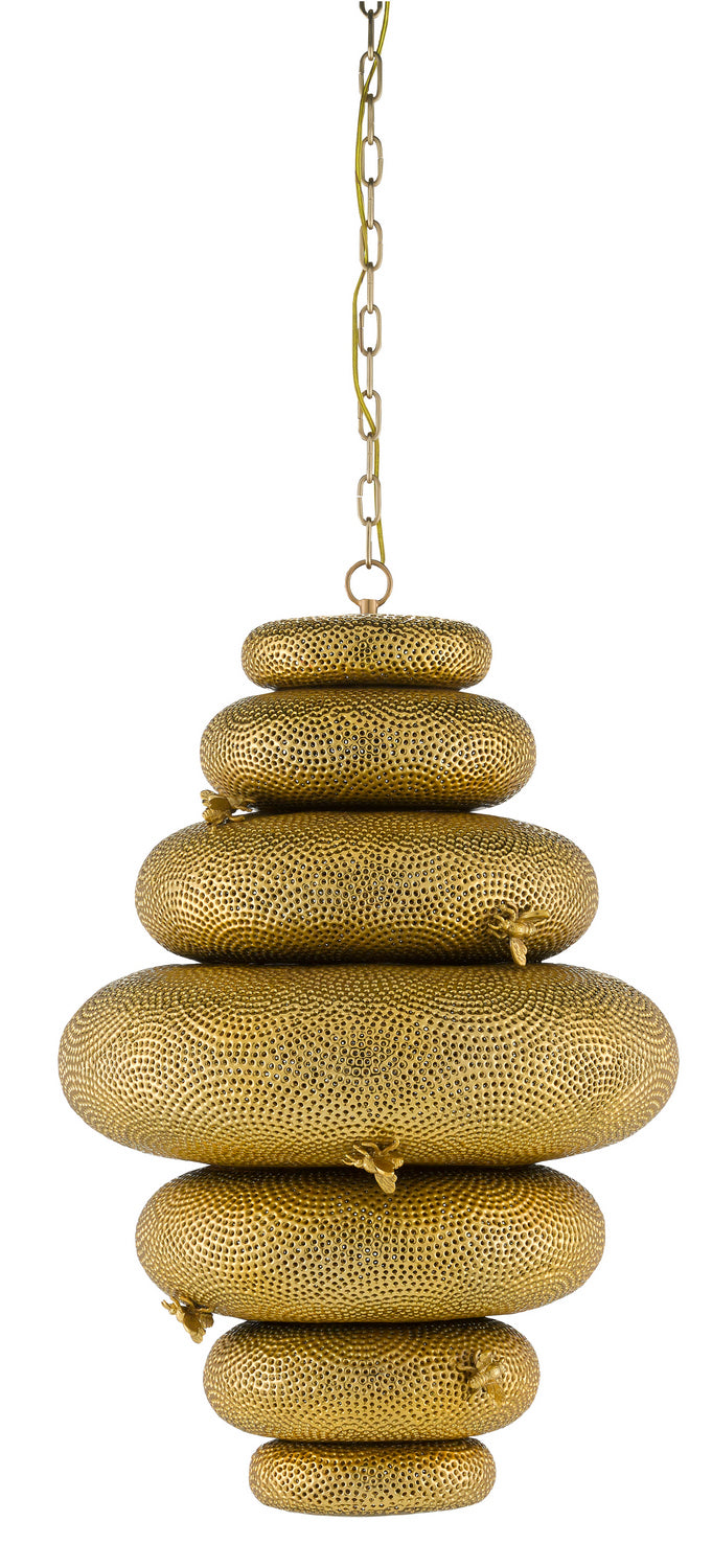Currey and Company - 9000-0761 - One Light Chandelier - Bee My Honey Collection - Antique Brass