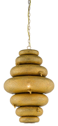 Currey and Company - 9000-0761 - One Light Chandelier - Bee My Honey Collection - Antique Brass