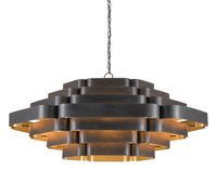Currey and Company - 9000-0775 - Six Light Chandelier - French Black/Contemporary Gold Leaf