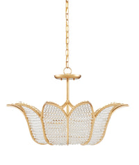 Currey and Company - 9000-0776 - Three Light Chandelier - Contemporary Gold Leaf/Clear