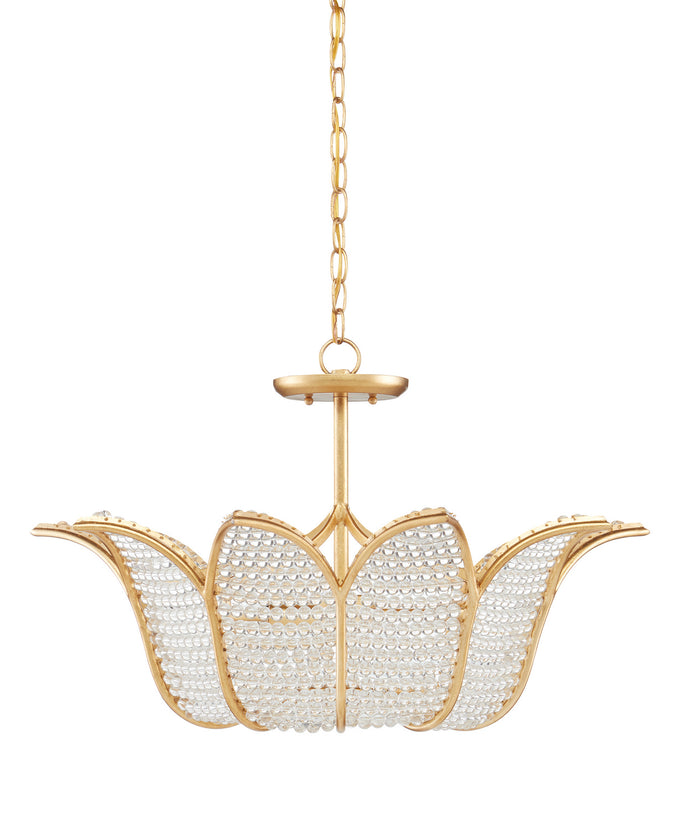 Currey and Company - 9000-0776 - Three Light Chandelier - Bebe Chandelier - Contemporary Gold Leaf/Clear