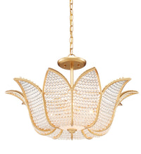 Currey and Company - 9000-0776 - Three Light Chandelier - Contemporary Gold Leaf/Clear