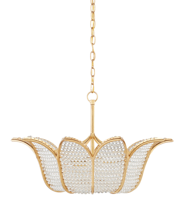 Currey and Company - 9000-0776 - Three Light Chandelier - Contemporary Gold Leaf/Clear