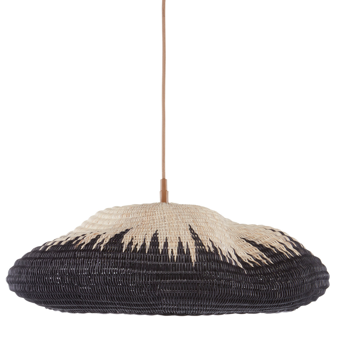 Currey and Company - 9000-0787 - One Light Pendant - Comme Des Paniers - Natural/Black/Khaki