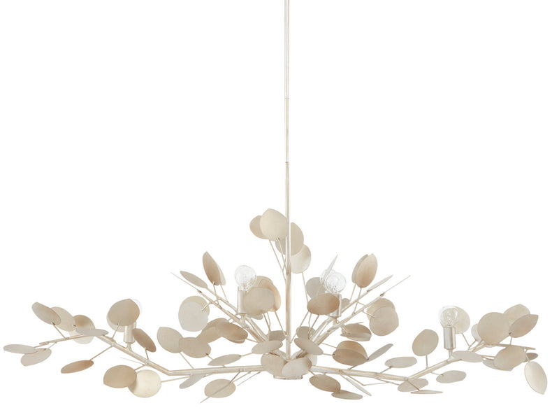 Currey and Company - 9000-0816 - Six Light Chandelier - Lunaria Collection - Contemporary Silver Leaf