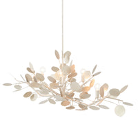 Currey and Company - 9000-0816 - Six Light Chandelier - Lunaria Collection - Contemporary Silver Leaf