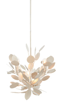 Currey and Company - 9000-0816 - Six Light Chandelier - Lunaria Collection - Contemporary Silver Leaf