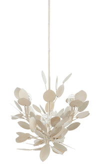 Currey and Company - 9000-0816 - Six Light Chandelier - Lunaria Collection - Contemporary Silver Leaf