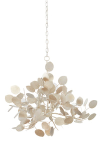 Currey and Company - 9000-0817 - Six Light Chandelier - Lunaria Collection - Contemporary Silver Leaf