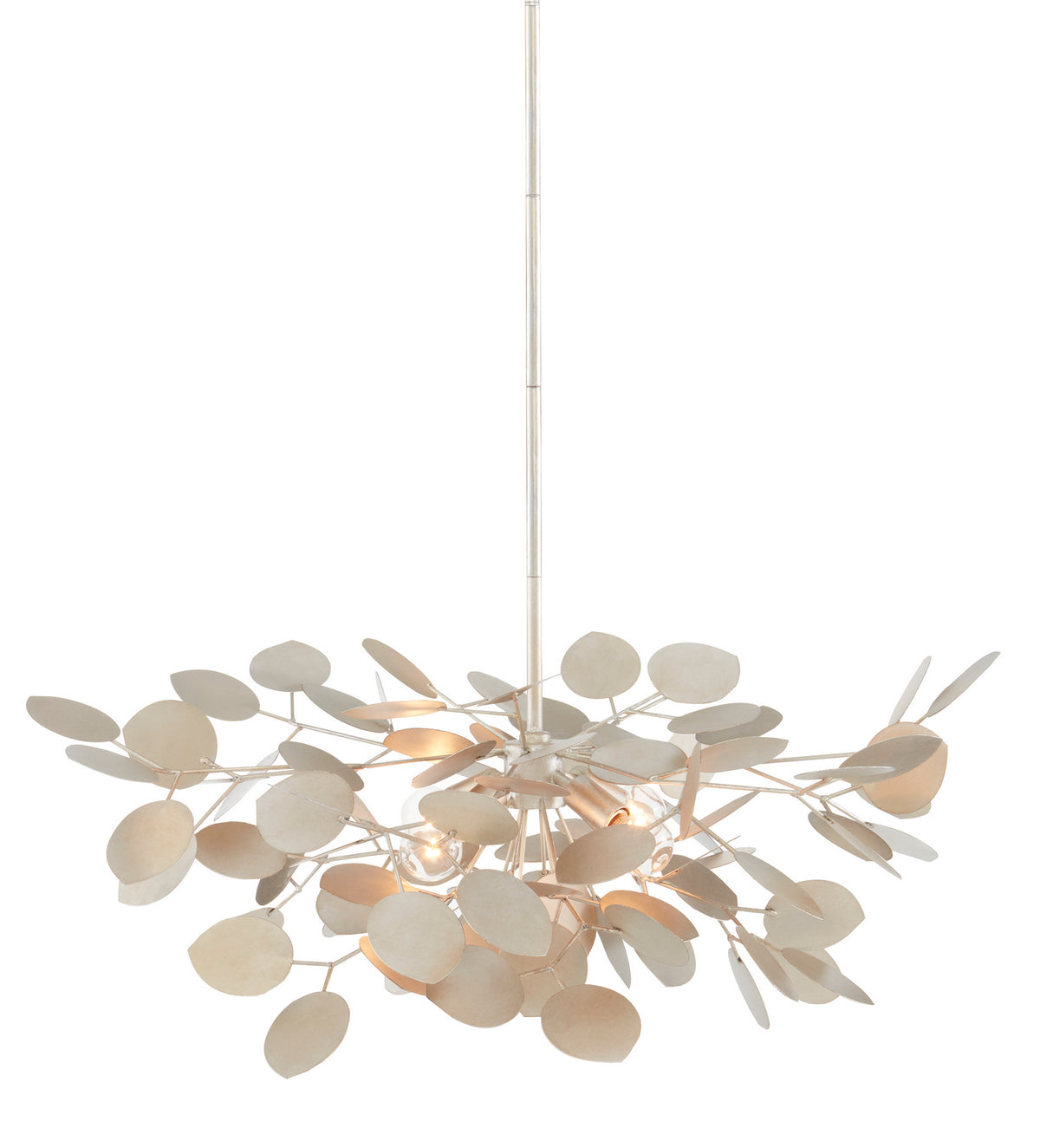 Currey and Company - 9000-0818 - Four Light Chandelier - Lunaria Collection - Contemporary Silver Leaf