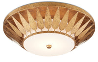 Currey and Company - 9999-0055 - LED Flush Mount - Autumn Gold/Milky Glass