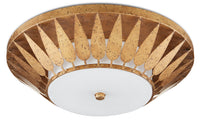 Currey and Company - 9999-0055 - LED Flush Mount - Autumn Gold/Milky Glass