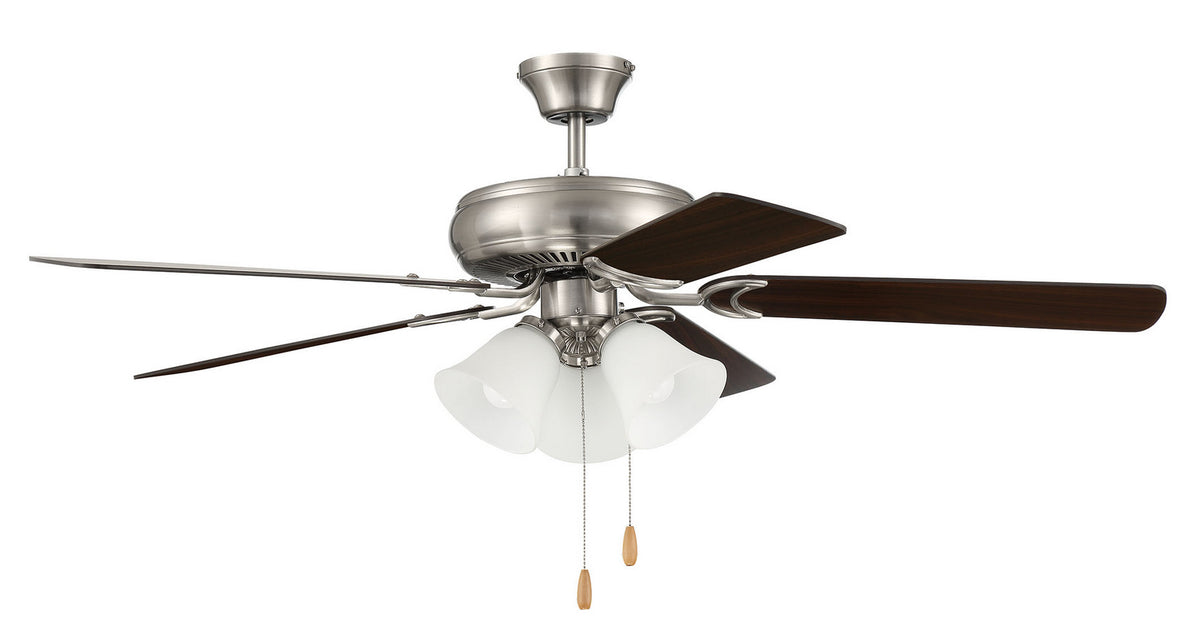 Craftmade - DCF52BNK5C3W - 52"Ceiling Fan - Decorator's Choice 3 Light Kit - Brushed Polished Nickel