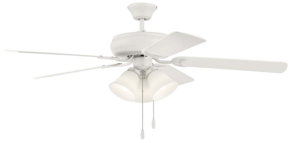 Craftmade - DCF52W5C3W - 52"Ceiling Fan - Decorator's Choice 3 Light Kit - Matte White