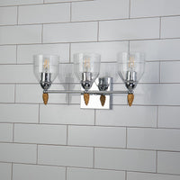Lucas + McKearn - BB1000PC-3-F2G - Three Light Vanity - Felice - Polished Chrome