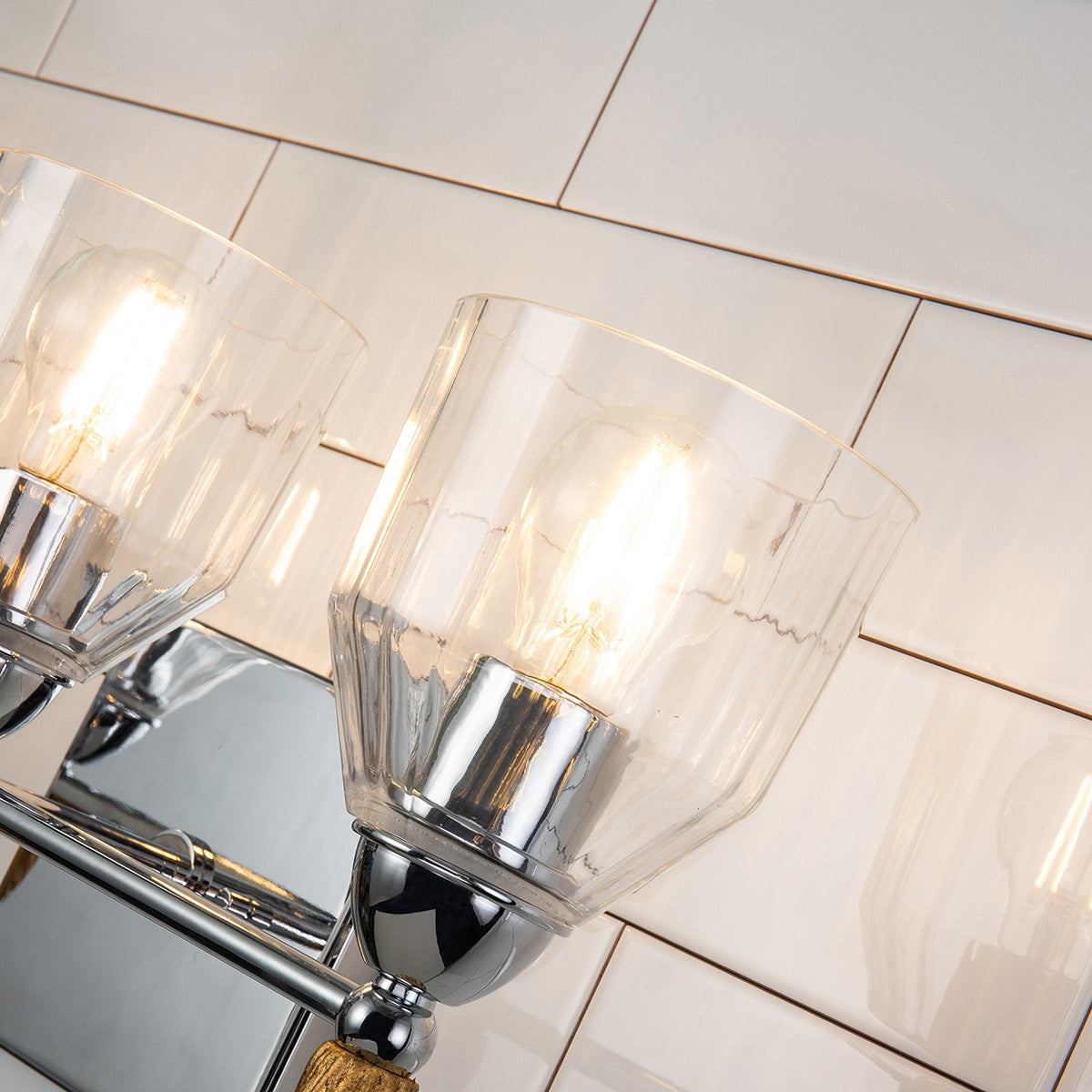 Lucas + McKearn - BB1000PC-3-F2G - Three Light Vanity - Felice - Polished Chrome