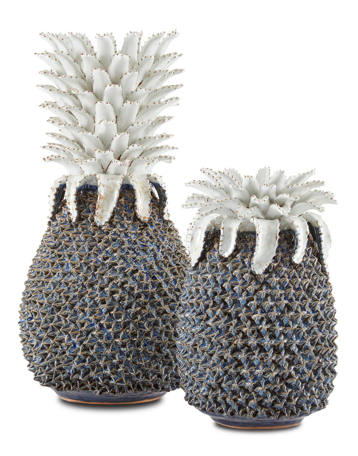 Currey and Company - 1200-0480 - Pineapple - Waikiki Collection - Blue/White