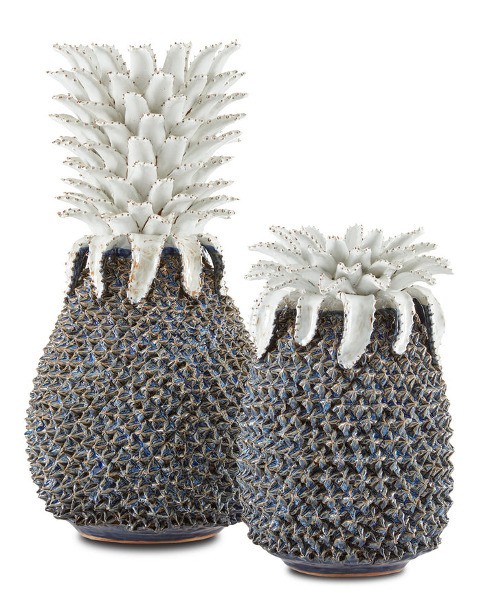 Currey and Company - 1200-0480 - Pineapple - Waikiki Collection - Blue/White