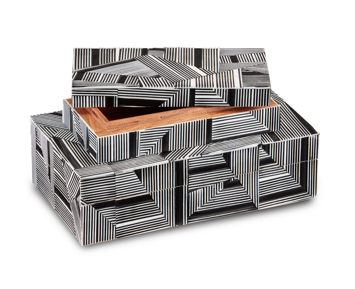Currey and Company Box from the Cade collection in Black/White finish