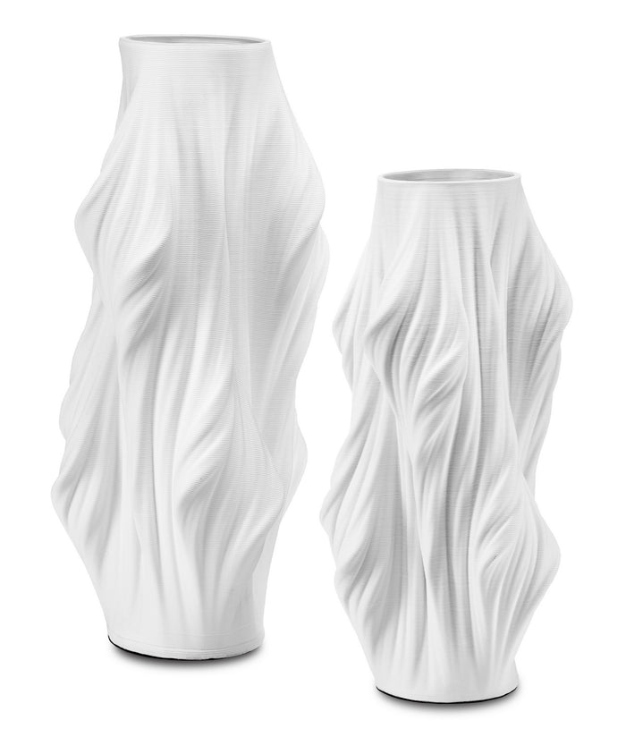 Currey and Company Vase from the Yin collection in White finish